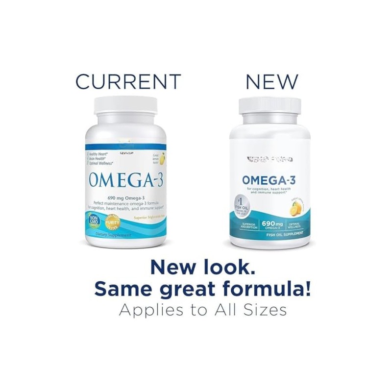 Omega-3 690mg Softgels, Superior Absorption, Fish Oil Supplement, Lemon Flavour