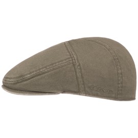 Stetson Paradise Men's Cotton Flat Cap Peaked Cap with UV 40+ Protection Sizes S - XXL Summer / Winter Flat Cap (Paradise Cotton) - olive, size: M (56-57 cm)