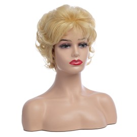 Beweig Short Curly Blonde Wigs for Women Fluffy Natural Looking Synthetic Hair Daily Wigs for Women