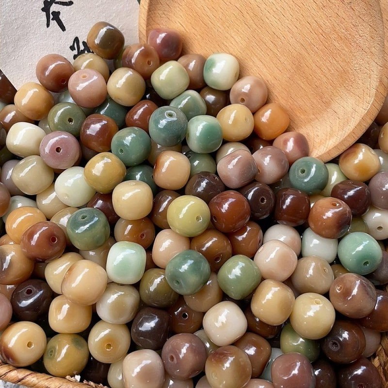 qbodp 100 Pcs 12mm Mixed Beads for Jewelry Making, Bodhi