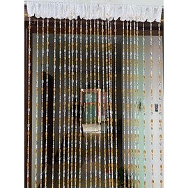 ZiDeTang Acrylic Beaded Door Curtain Décor Tassel Room Divider Curtain (Orange, 100cm by 195cm)