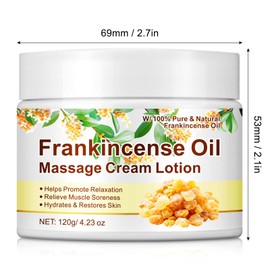 Massagecreme mit reinem Weihrauchöl – 120 g | Feuchtigkeitsspendend und entspannend für Haut und Muskeln | Natürliche Formel mit Vitamin E und Ceramiden | Vegan, ohne Parabene
