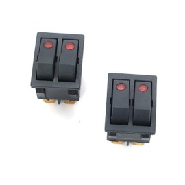 OCESTORE 2Pcs AC 16A/250V 20A/125V Double Light 6 Pin SPST ON/Off 2 Way Boat Rocker Switch