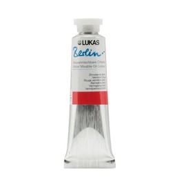 Lukas Berlin Pro Artists Water Mixable Oil Paint 37 ml Tube Vermilion Hue, Water Soluble, Lightfast Pigments, Quick Drying, Easy Clean-Up, Eco-Friendly, Professional Quality, 40 Color Range