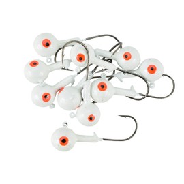 Last Cast Tackle 1/4-1 oz cabeza de bola blanca – 10 unidades – 5 tamaños a elegir (.750-3/4 oz)