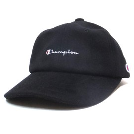 Champion Low Cap, Strapback, Wool Felt, Script Logo, Black