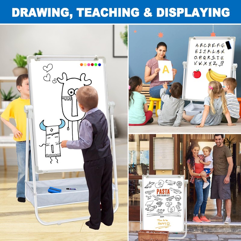Dry Erase White Board with Stand Double Sided 36"X24" Magnetic