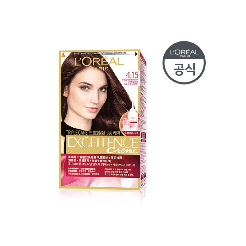L'Oréal Paris [로레알파리] 엑셀랑스 크림 염모제 4개+헤어제품100ml(랜덤) [[00005] 5.35호] [L'Oréal