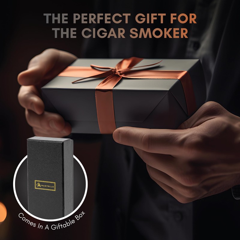 Mantello Torch Lighter, Cigar Butane Lighter- Single Flame Cigar Torch