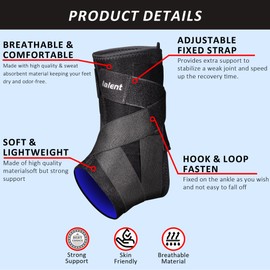 Lalent Ankle Brace for Women & Men, Lace up Maximum Ankle Support Brace for Sprained Ankle, Achilles,Tendon,Injury Recovery, Compression Ankle Stabilizer for Running, Basketball, Volleyball (Small)