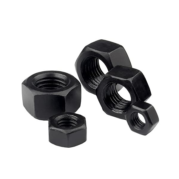 M5(5mm) Iron Black Hex Nut for Bolts & Screws Full