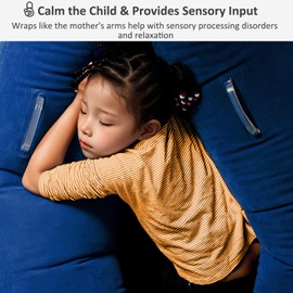 EKEPE Inflatable Sensory Chair for Kids, Sensory Toys for Autistic Children,60 inches Comfy Chair Sensory Pea pod with Pump - ADHD Chair Provide Sensory Input & Therapeutic Compression - Blue