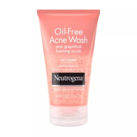 Johnson & Johnson Neutrogena Oil-Free Acne Wash Pink Grapefruit Foaming Scrub, 4.2 Oz (124ml)