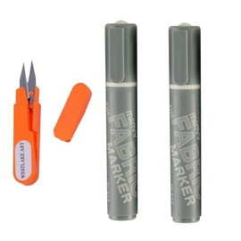 westlake art Uchida Broad Point Fabric Marker 622-C-37, Cool Gray | Bundled with Embroidery Scissors, Versatile, Fade-Resistant, Non-Toxic for DIY Projects & Crafts, Broad Tip (Pack of 2)