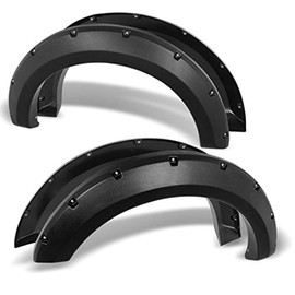 Fender Flares Compatible With 2004-2008 FORD F150, Pocket Style Textured Black ABS Front Rear Right Left Wheel Cover Protector Vent by IKON MOTORSPORTS