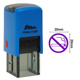 No Smoking Or Not Allowed Sign Icon Round Rubber Stamp Self Inking Shiny Mini Stamper 20 mm- Violet Ink
