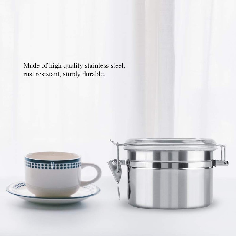 Airtight Coffee Container, Stainless Steel Coffee Container with Cover for