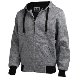 Gary Com Marled Sherpa Lined Fleece Men Hoodies, Heavyweight Thick Full Zip Sweatshirts Winter Warm Jackets