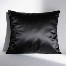SeidenPillowcase 80 x 80 cm, Ravmix Silk Pillowcases for Hair and Skin, with Hidden Zip, Both Sides Silk, Mulberry Silk Pillowcase 80 x 80 cm, 1 Piece, Black