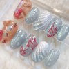 Summer Sunguri Cat Handmade Nail Tips - Stiletto / 썸머