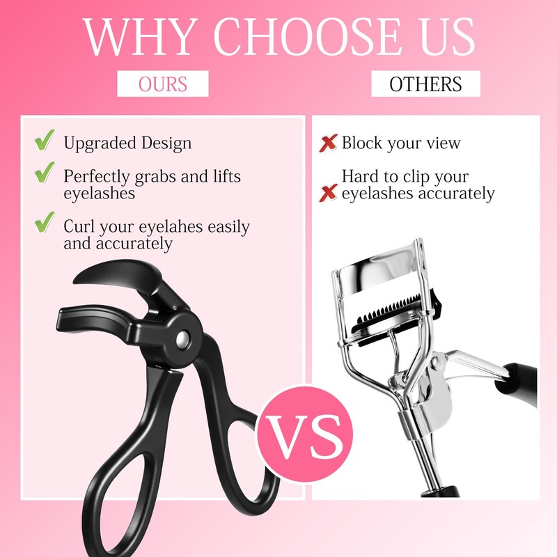 Eyelash Curlers with Silicone Pads,Cute Small Eye Lash Curler Fit
