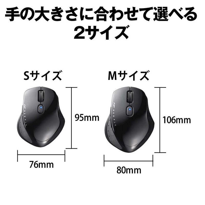 Buffalo BUFFALO Wireless Blue LED 5 Button NeoFit Mouse, Medium