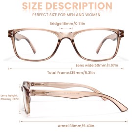 Fettrc 3 Pack Progressive Multifocal Readers+ 2 Pack Reading Glasses Women/Men, Blue Light Blocking Spring Hinge Eyeglasses (Mix Colors, 2.5X)