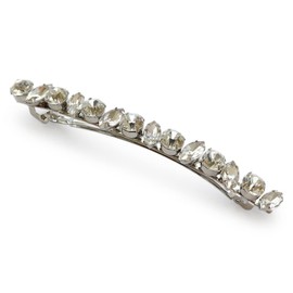 JewelVOX Barrette, Women's Hair Clip, Bijou, Rhinestones, Hair Arrangement, Adult (A) Crystal Silver)