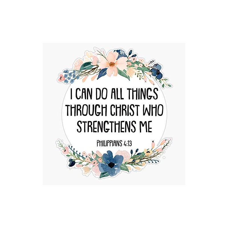 Philippians 4:13 Bumper Sticker Vinyl Decal 5 inches