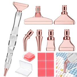 Heyseri Ergonomic Diamond Painting Art Pens, Diamond Painting Accessories Kits with Steel Metal Tip, 5D Art Tools Accessories Pen for Craft Nail(White Gold)