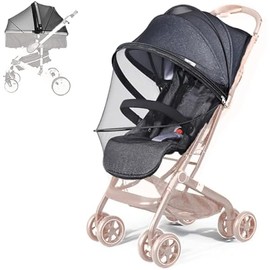 Mosquito Net for Stroller, Universal Baby Bug Net with Two-Way Zippers & Storage Bag（Black）