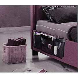 Dependable Industries inc. Essentials 5 Pocket Bedside Couch Caddy Organizer Storage Organizer Phone Remotes Tablets Tissue Box Magazines Grey