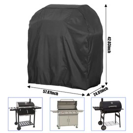 Timisea Barbecue BBQ Grill Cover - 420D Oxford Heavy Duty, Rip-Proof, UV & Waterproof - Outdoor (147 * 61 * 122cm)