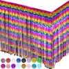Allgala 2-Pack 29x108 Inch Metallic Foil Fringe Tinsel Table Skirts