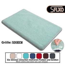 Sflxo Bath Mat, Non-Slip Bath Mat, Machine Washable Non-Slip Bath Mat, Soft, Water-Absorbent Bath Mats, Fluffy Microfibre Bathroom Rug