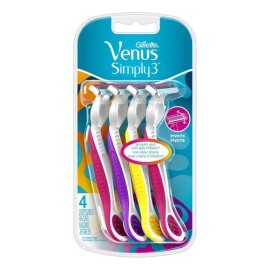 Gillette Simply Venus with 3 Blades Disposable Razors Moisture Rich Strip 4 ct