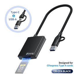 JJC CFexpress Type A Card Reader Writer, USB 3.2 Gen2 USB-C, Transfer Speed up to 10Gbps, Compatible with Android, Windows XP/Vista/7/8/8.1/10/11, Mac OS, iOS System Computer Smartphone Laptop