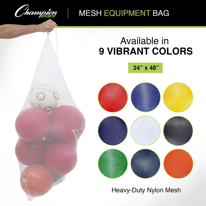 Champion Sports Mesh Equipment Bag, Purple, 24" x 48"