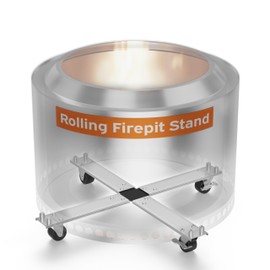 Hickory Summit Rolling Solo Stove Bonfire Stand – 21" Fire Pit on Wheels Solostove Stand – Rust-Proof Aluminum & Stainless Steel Solo Stove Accessories for Patio, Camping and Gifting