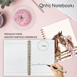 Qnhij Farmhouse Western Spiral Notebook 5.5x8.3, Cowgirl with Horse Journal, Horse Lover Gifts Journals for Writing, Western Office Supplies, Retro Country Cowgirl Notebooks for Note Taking