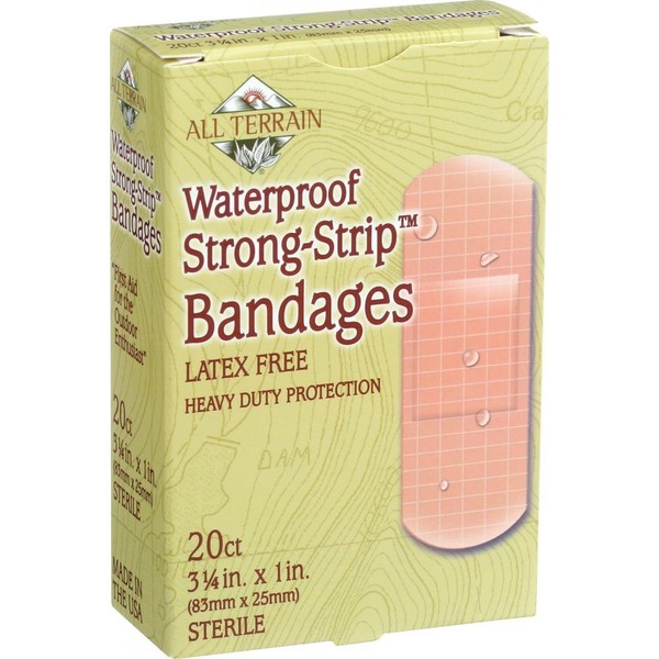 All Terrain Strong Strip Waterproof No Latex Bandage, 1 Inch - 20/Pk 6/Pks