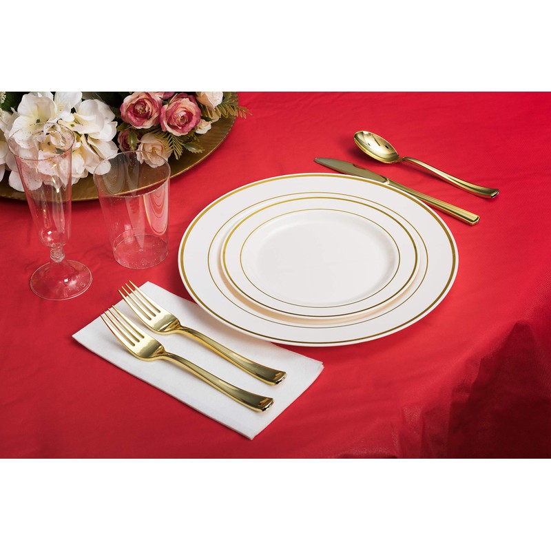 Flannel Backed Vinyl Tablecloths, Solid Color Premium Quality Waterproof Table