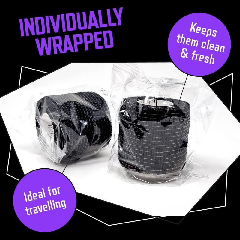 Inksafe Black Cohesive Cohesive Bandages Grip Wrap Tattoo 5cm x
