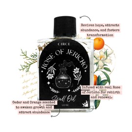 CIRCE Rose of Jericho Spell Oil - Inspire Hope, Transformation & Renewal - Add to Bath, Use in Rituals, Wear as Fragrance to Align w/Desires - Coconut Oil & Rose of Jericho Herb- 1/2oz