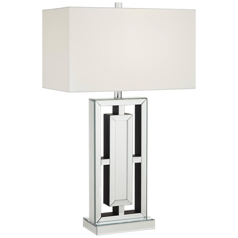 360 Lighting 29" Tall Rectangular Modern End Table Lamp Mirrored