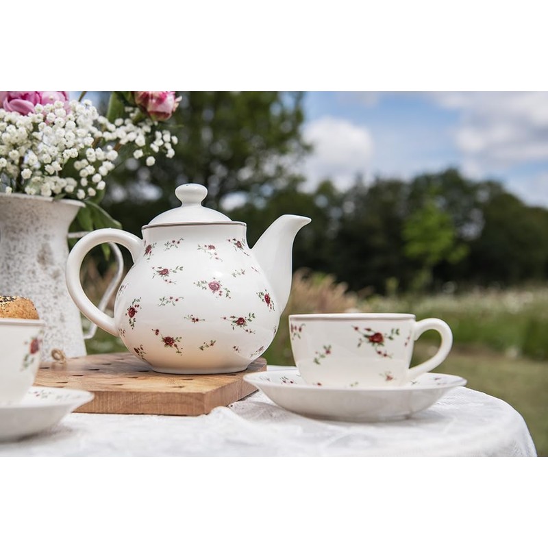 Clayre & Eef LPRTE La Petite Rose Teapot (1.2L) Approx.