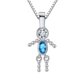 Ginger Lyne Collection Birthstone Necklace for Mom Celebrate a Birthday - December Birthmonth Pendant for Grandma Cubic Zirconia CZ Sterling Silver - Box Chain Included