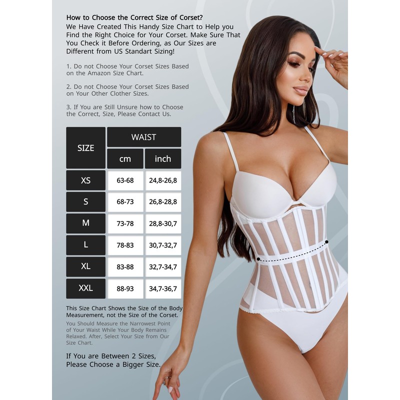 Mesh Corset Waist Trainer for Women - Underbust Corset Lace