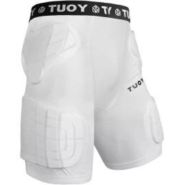 축구 야구용 남성 패딩 거들 컴프레션 5패드 통합 엉덩이 꼬리 허벅지 보호대 [Small] Men's Padded Compression Girdle with Integrated 5 Pads for Soccer and Baseball - Hip, Tail, Thigh Protector [Small]