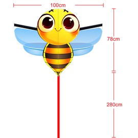HENGDA KITE Bee Kite for Kids and Adults Cute Design High Definition Printing Easy to Carry and Assemble Kite for Beginners Suitable for Outdoor Activities 39x140 inches